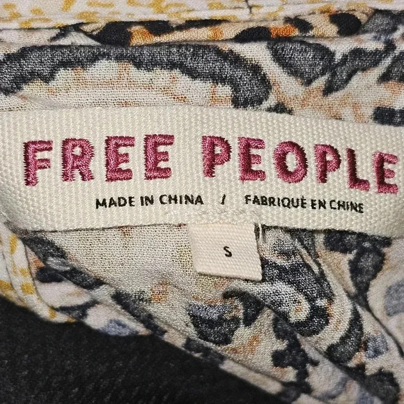Free People Wild Nights Boho Animal Trim Floral Maxi Duster SZ S - Picture 12 of 14